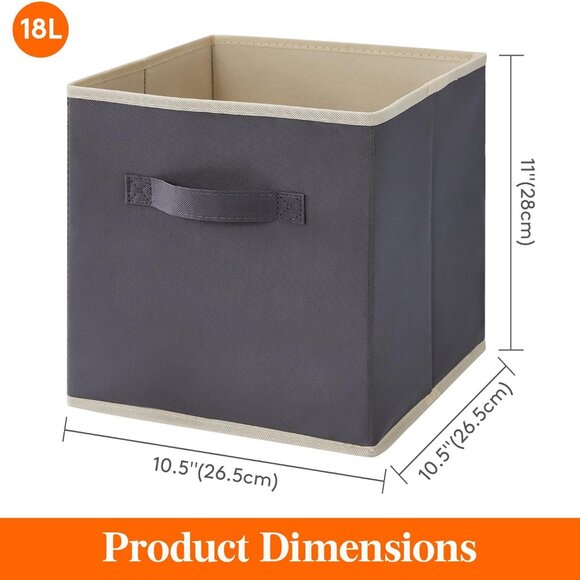 12 Packs Storage Cubes, 11 Inch Cube Storage Bins, Foldable Decorative Fabric St - Picture 3 of 7